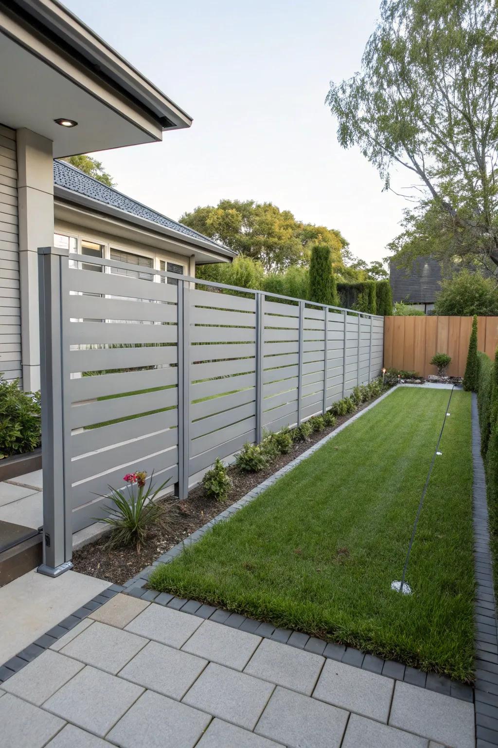 Opt for lightweight durability with a sleek aluminum fence.