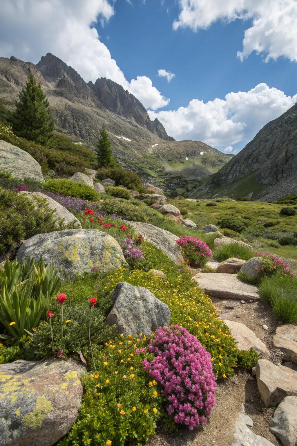 An innate rockery bestowing rugged charm and allure.