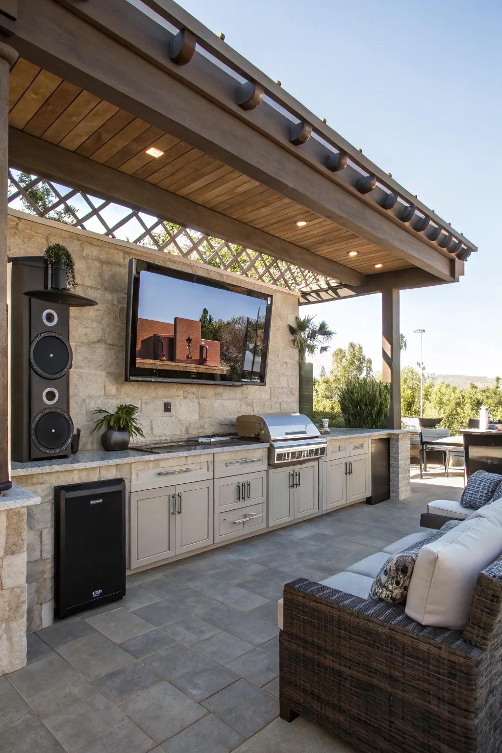 Enhance your viewing experience with a top-notch surround sound system.