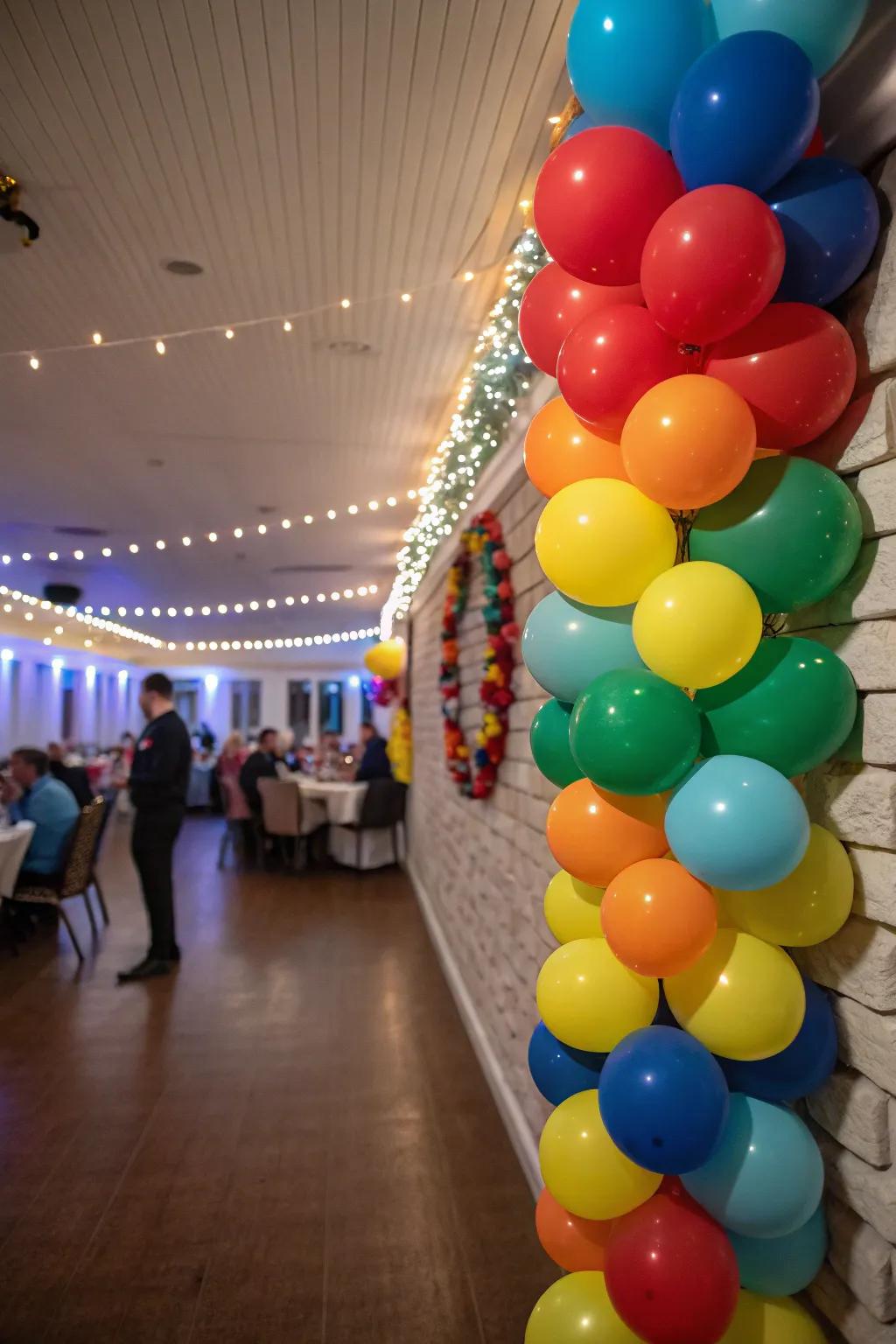 A colorful balloon garland, creating a playful and festive photo opportunity.