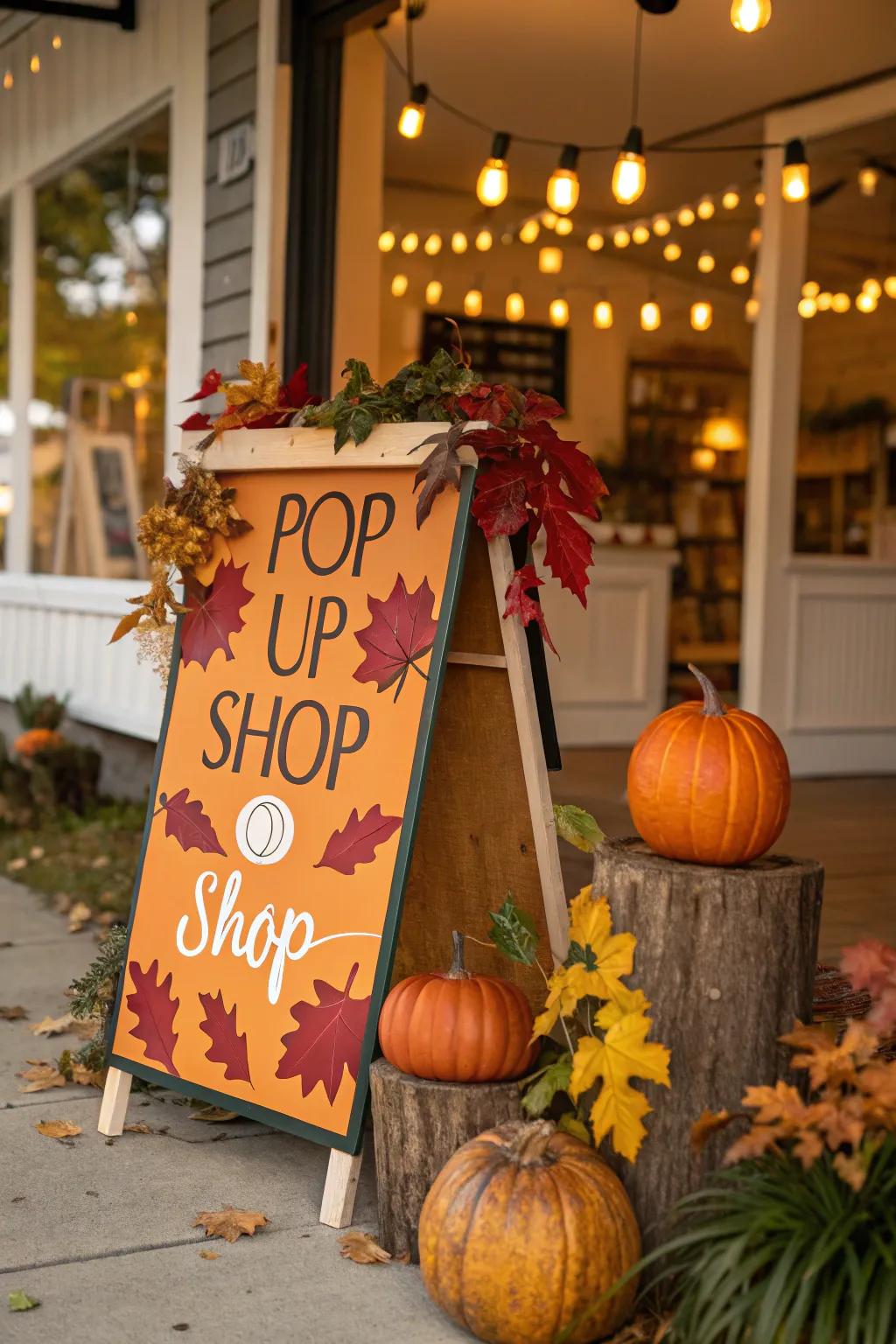 Updated seasonally sign that reflects the current mood and trends.