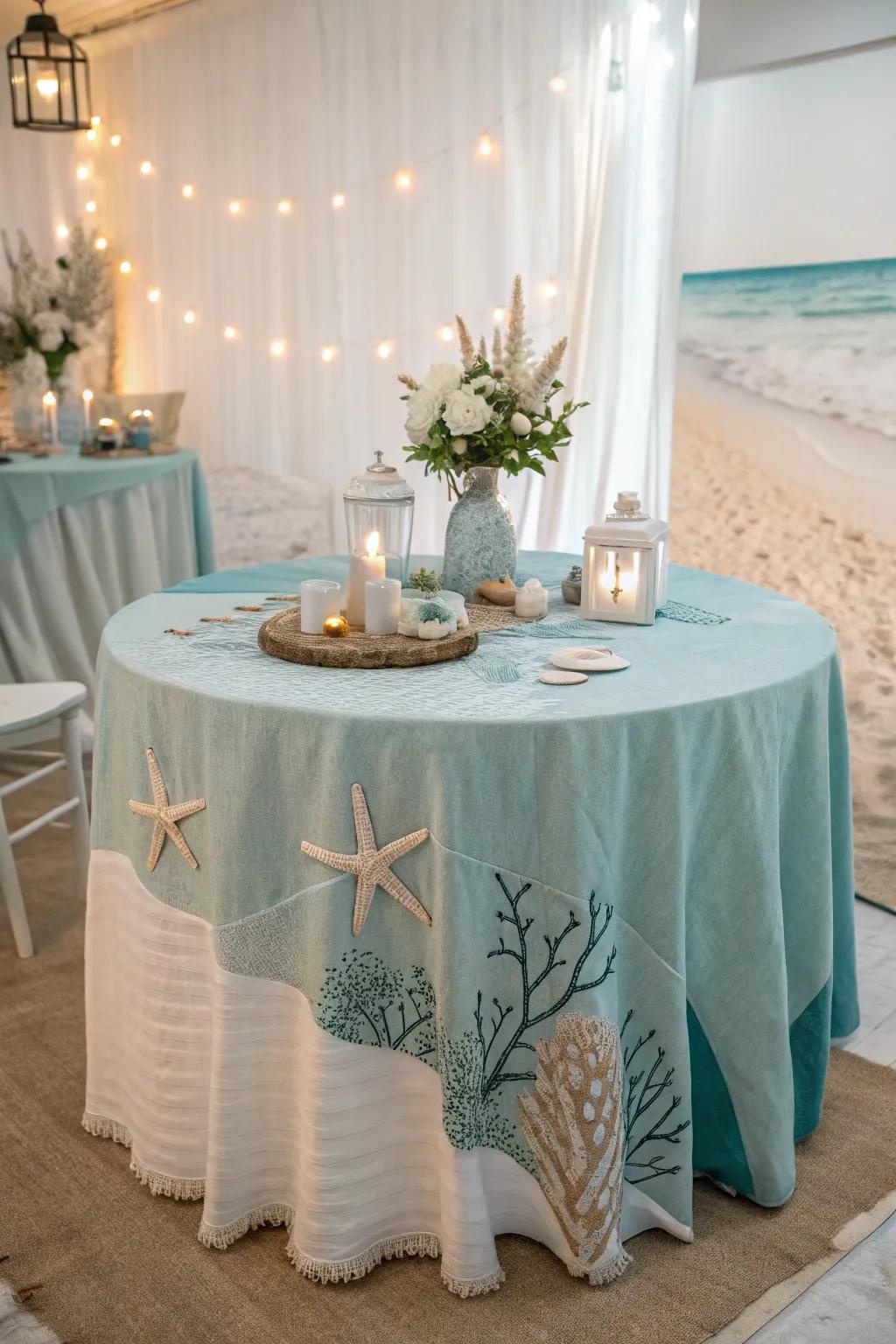 Ocean shades usher a tranquil, coastal sensation to your table.
