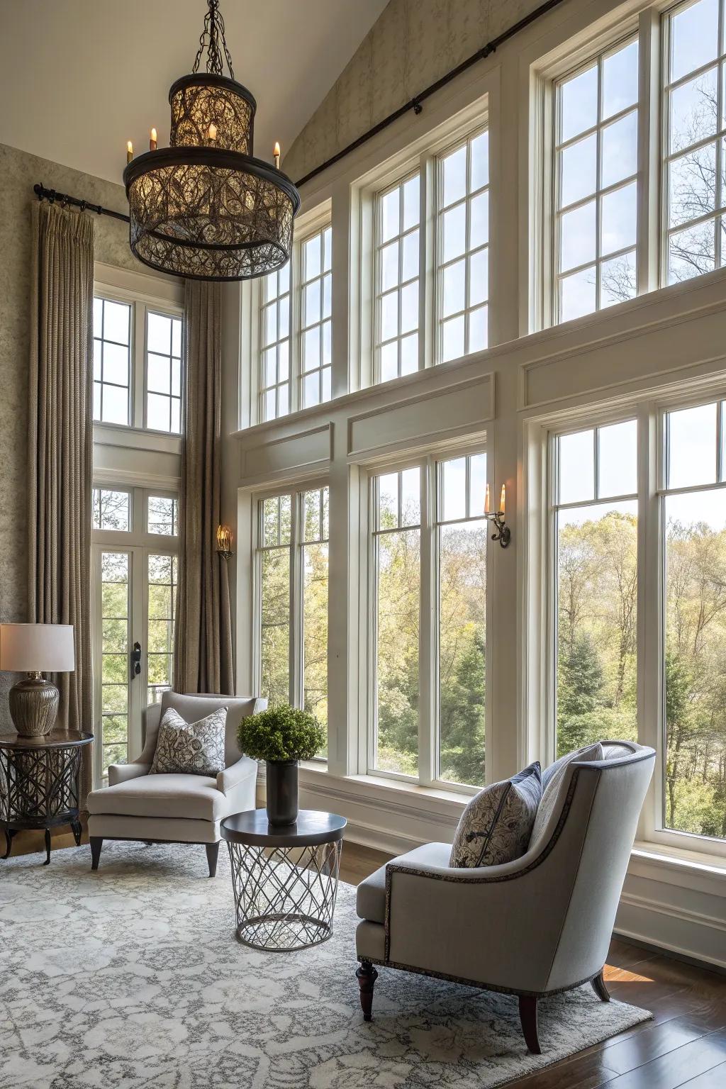 Transitional style harmonizing old and new.