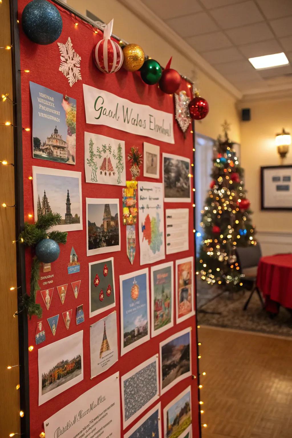 A display of global winter holidays promotes cultural awareness and diversity.