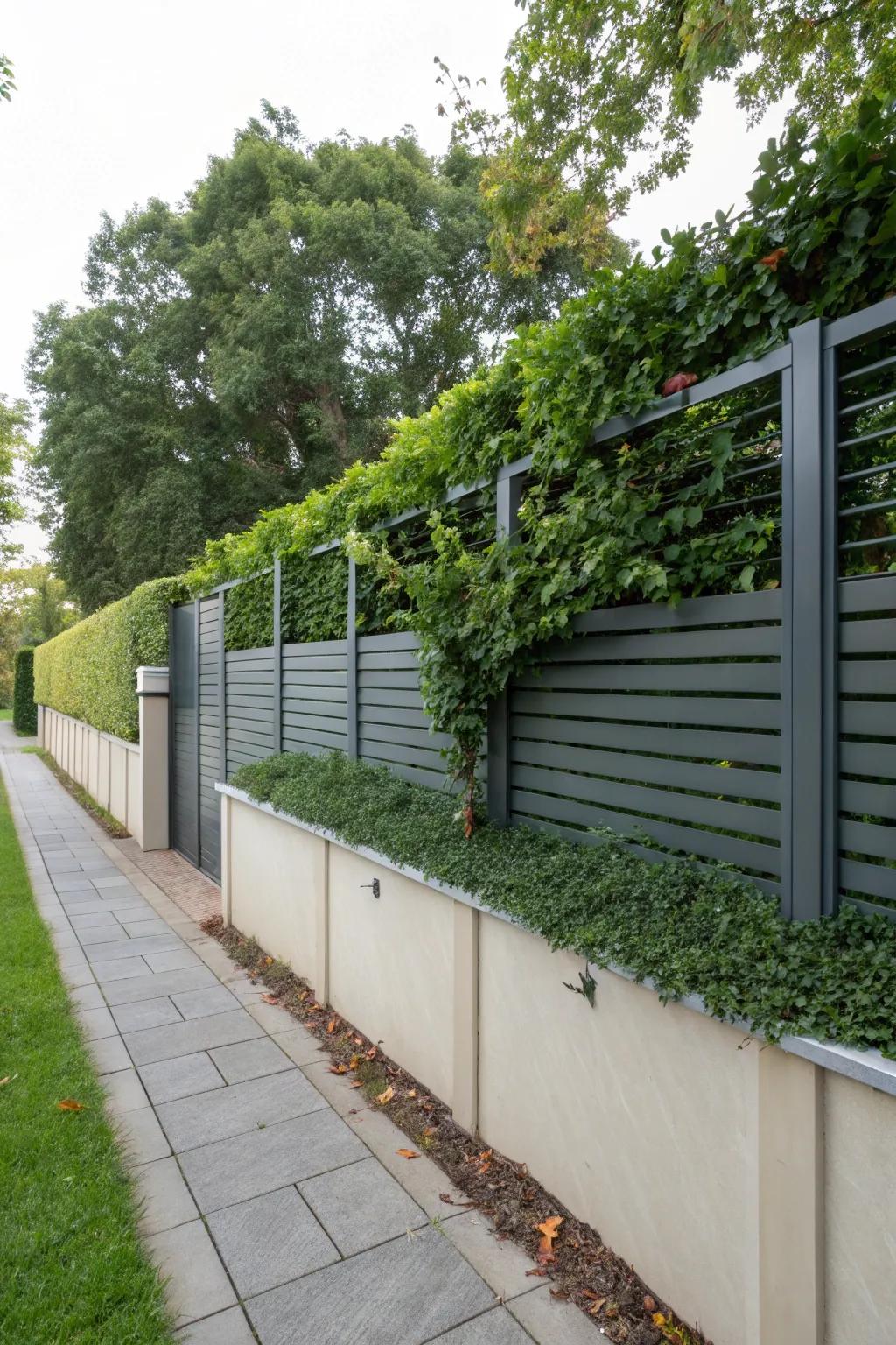 Short fences add height to existing garden walls.