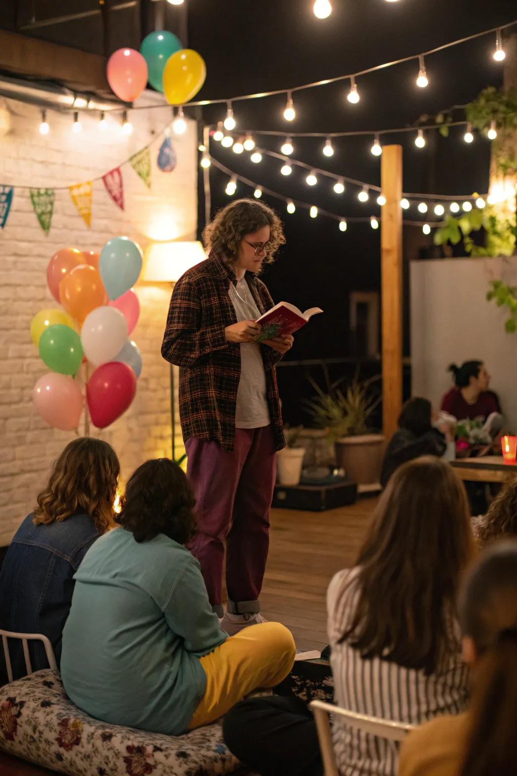 A story-sharing session that gathers everyone.