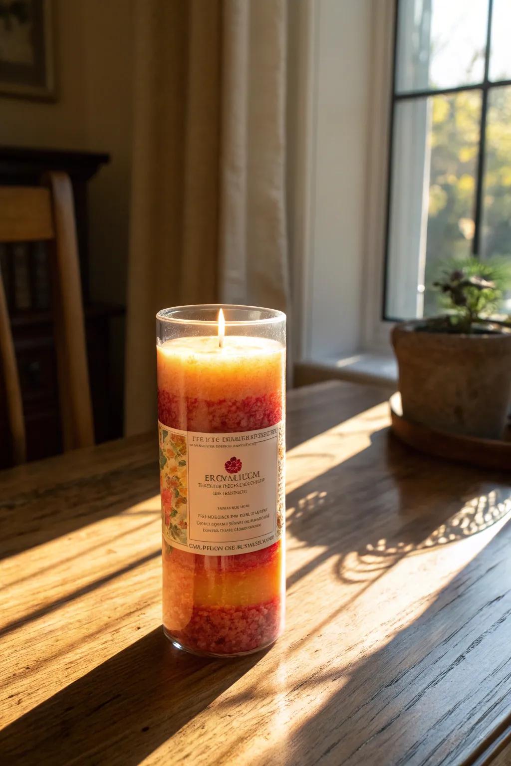 Transparent candle labels that highlight the candle's natural beauty.