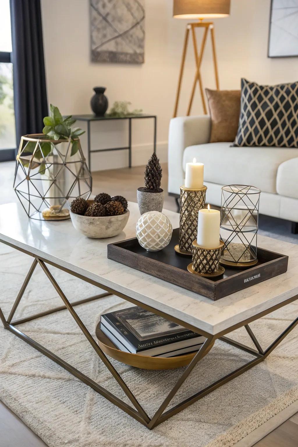 Geometric shapes introduce a contemporary edge to your decor.