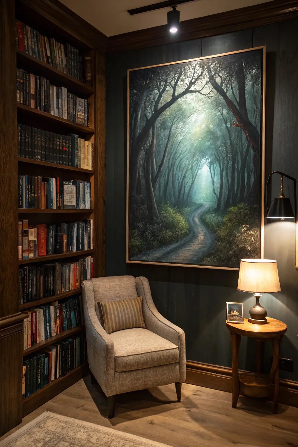 Extend an invitation towards exploration via a woodland pathway portrayal