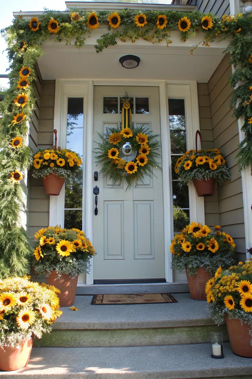 Sunbeams bring a burst of warmth and color to the fall decor.