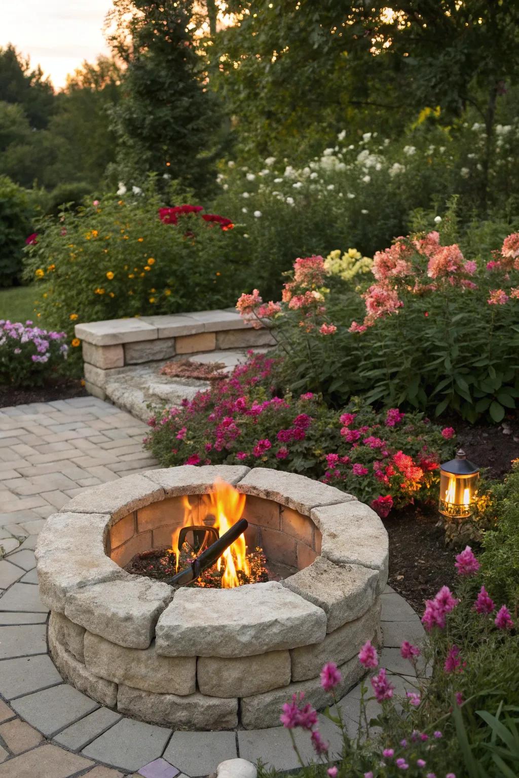 Limestone capstones add a soft, luxurious touch.