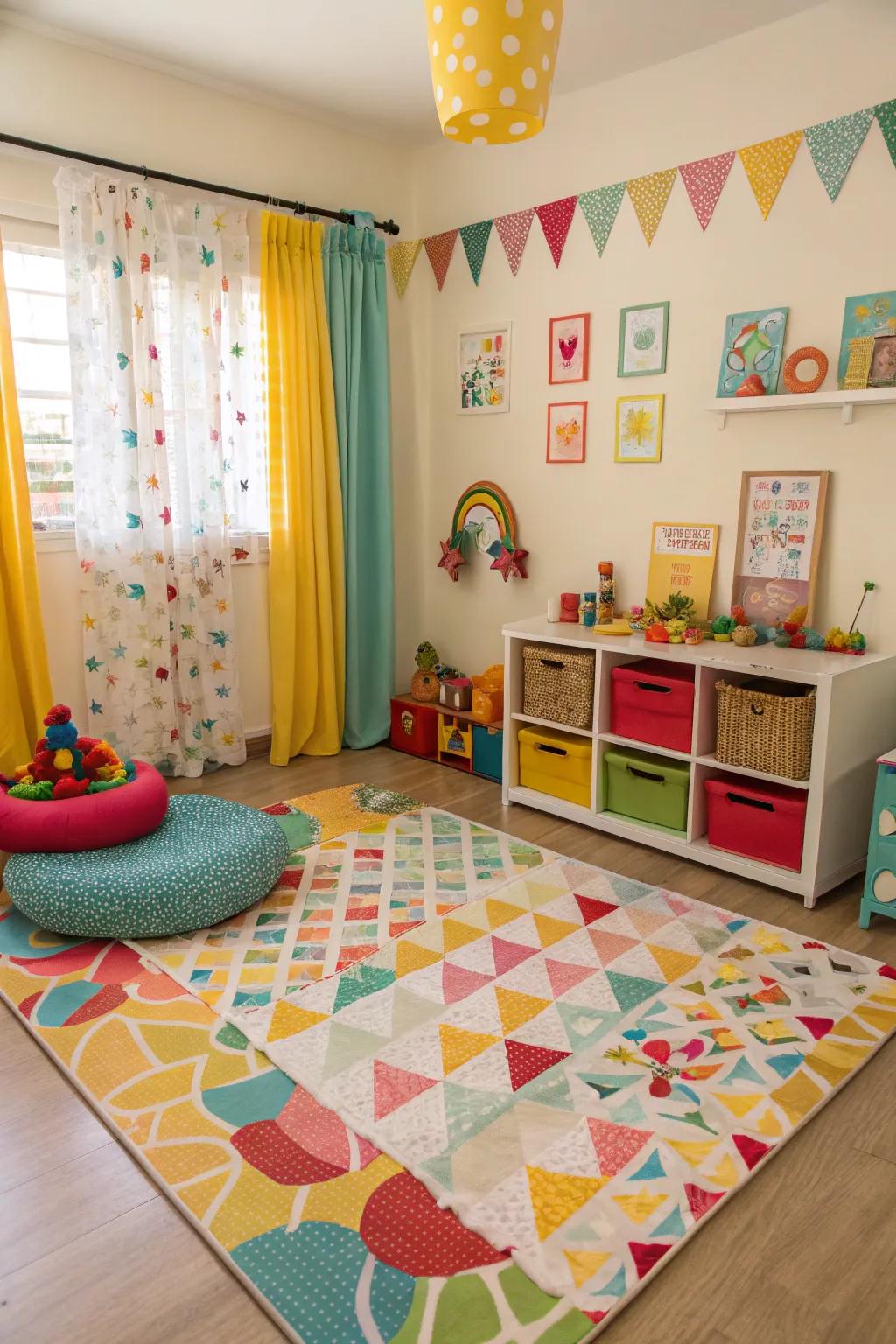 Playful patterns inspire creativity and fun in children’s spaces.