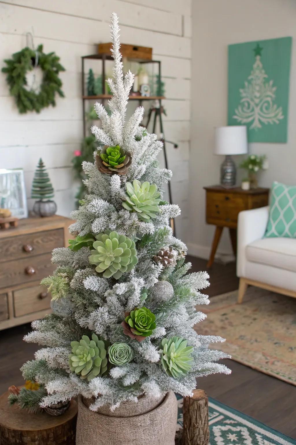 Faux succulents bring a surprising and unique twist.