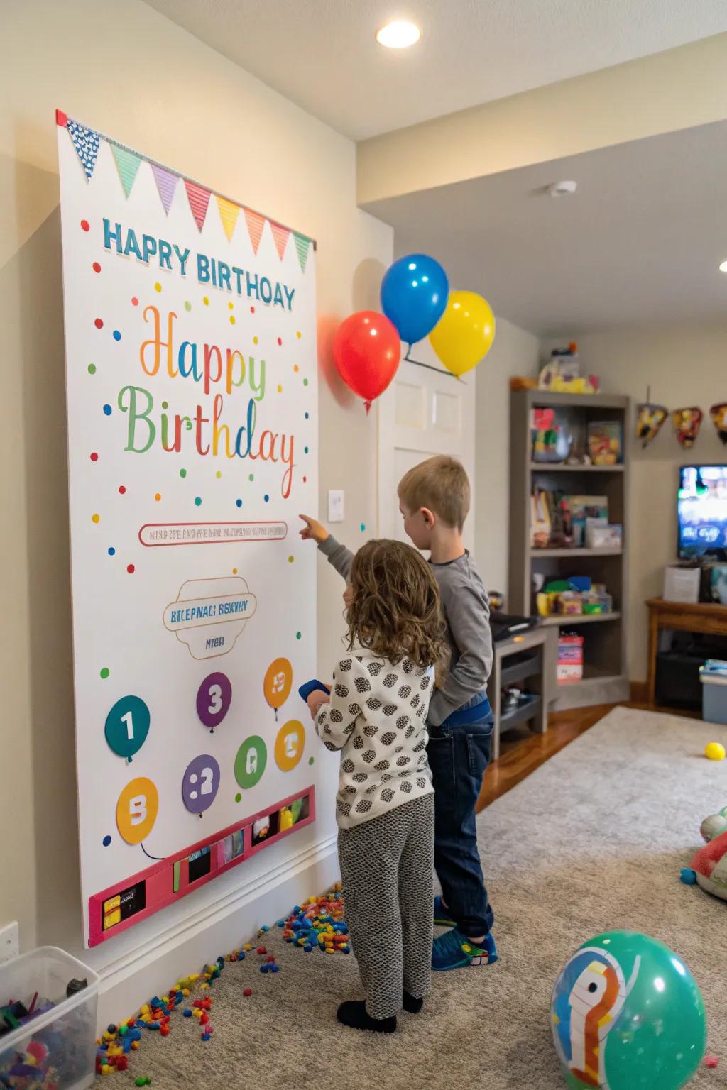 Interactive elements create engaging birthday poster experiences.