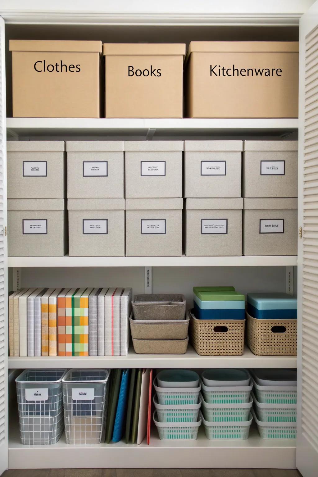 Grouping similar items makes finding what you need easier.