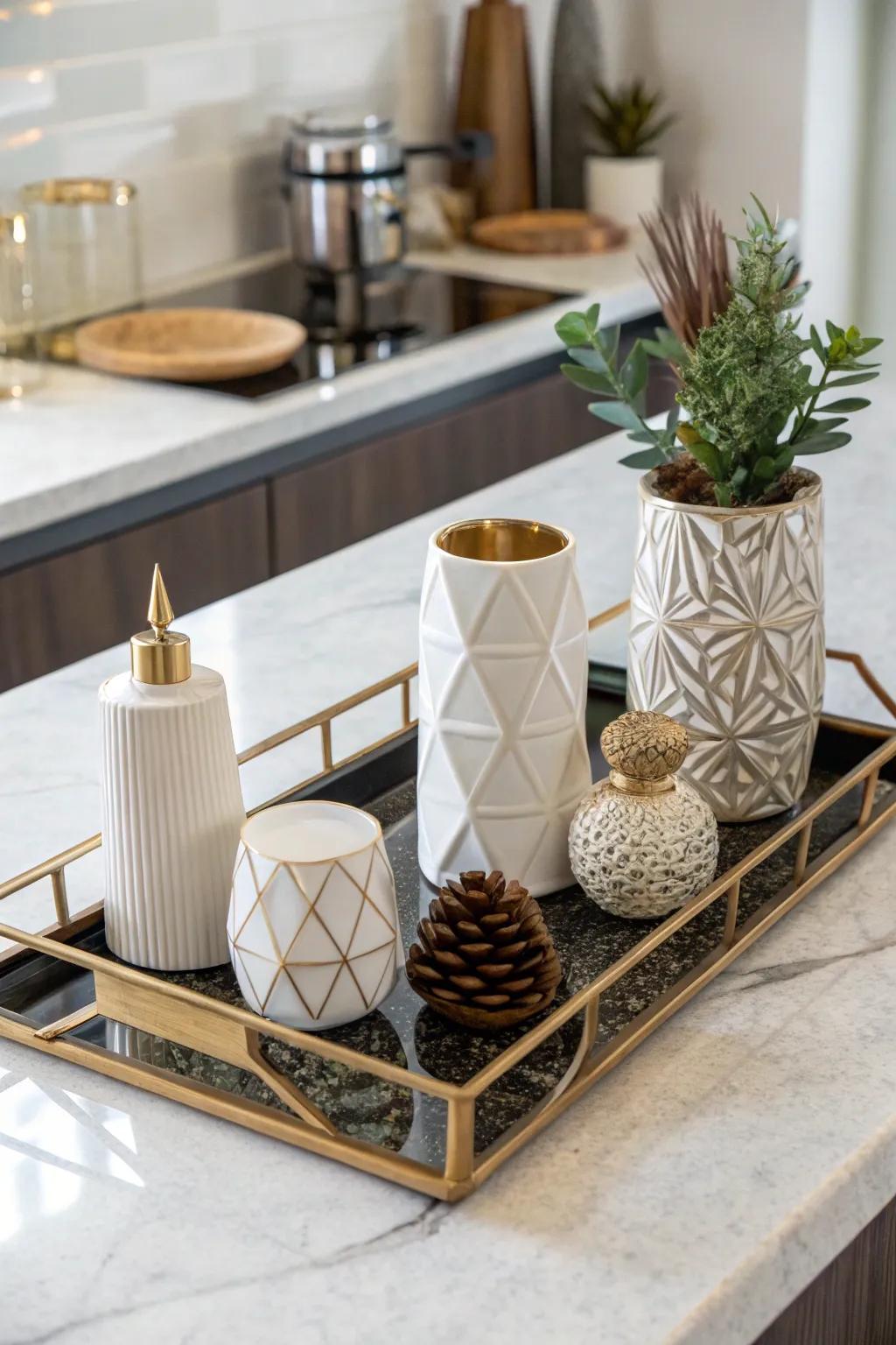 Geometrical configurations induct a stylistic predisposition into culinary embellishments.