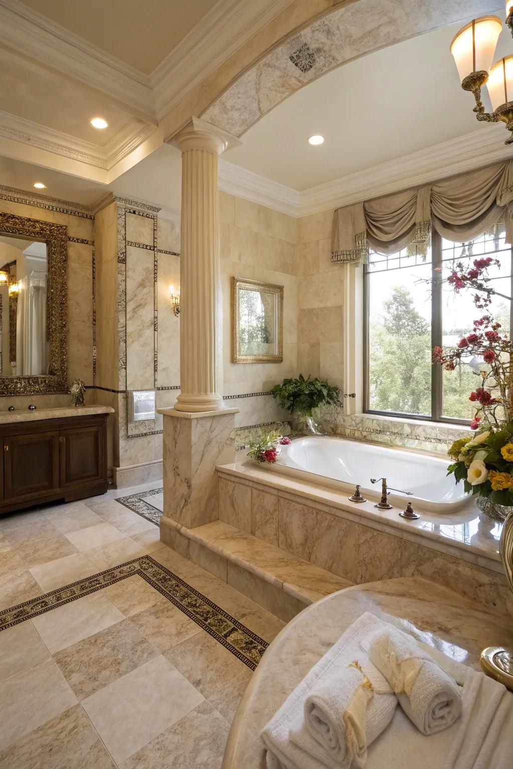 Superior-grade materials bring an opulent and timeless feel to the bathroom.