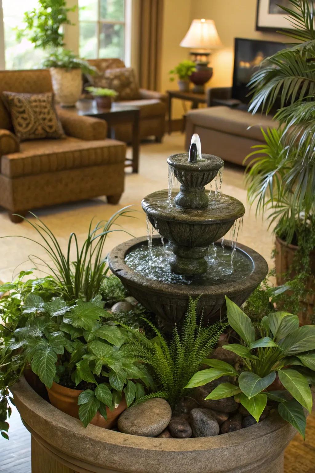Water features bring tranquility and relaxation.