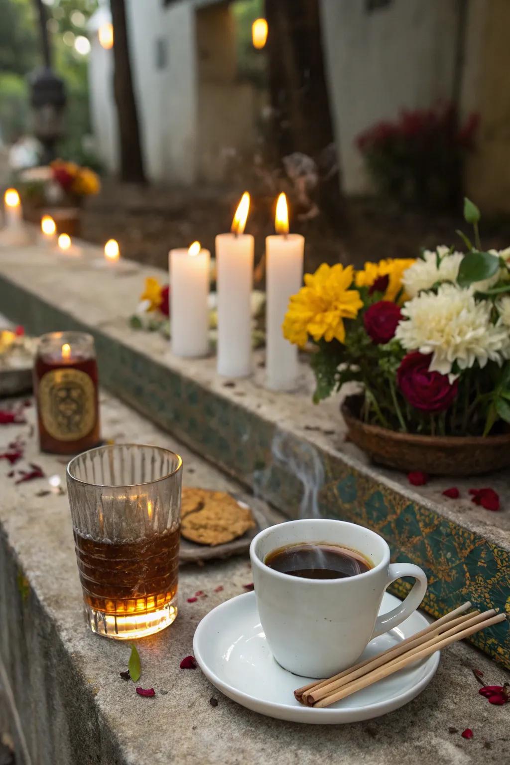 A favorite drink on the ofrenda is a special tribute to your loved one.