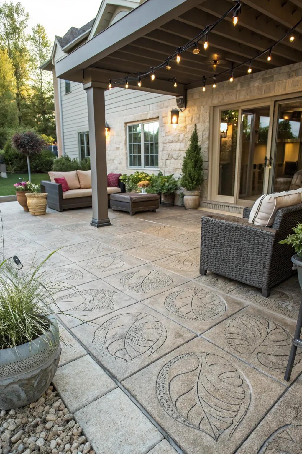 Stamped concrete offers versatile and stylish patterns.