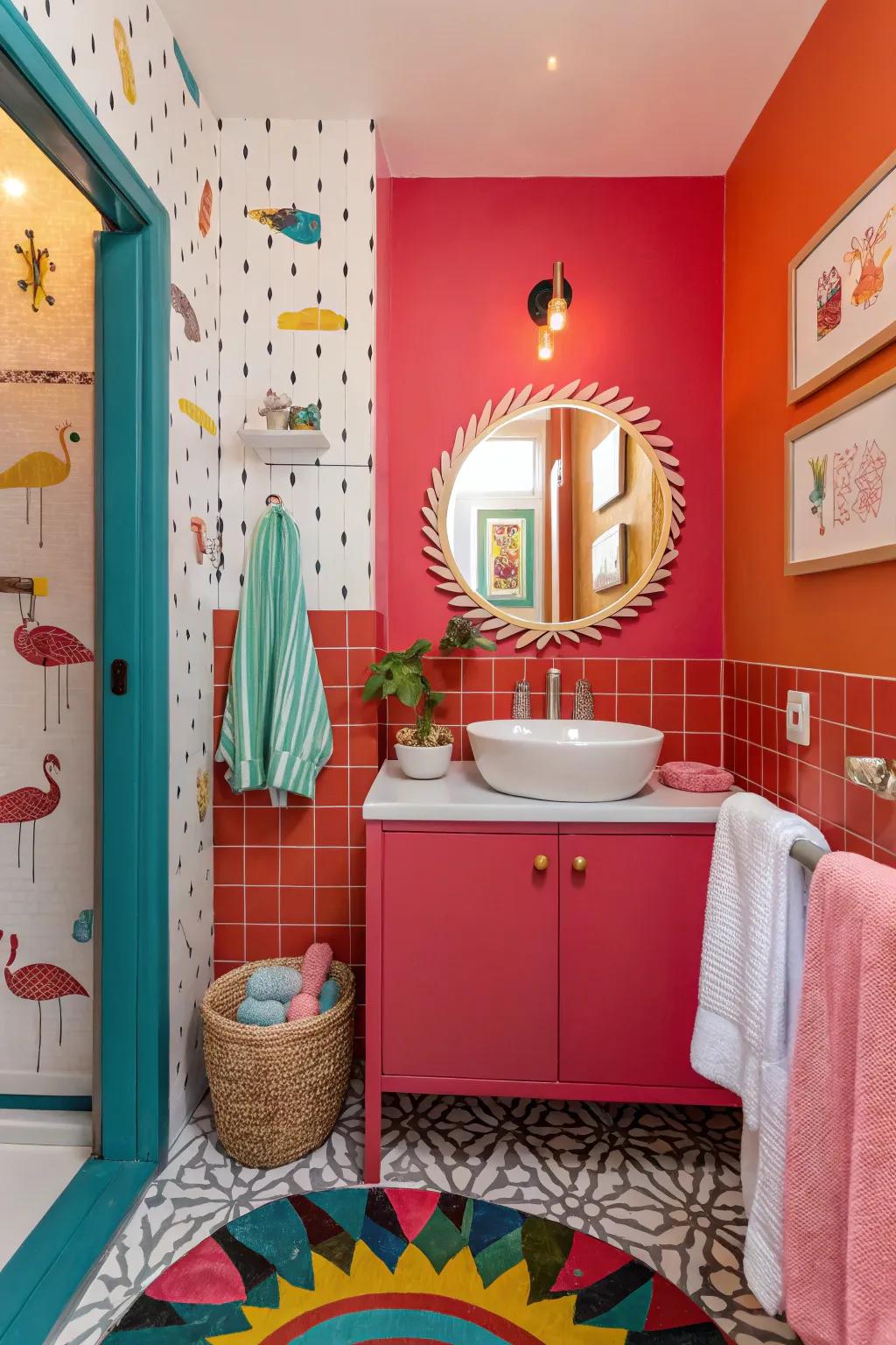 Bold colors can energize and refresh bathroom spaces.