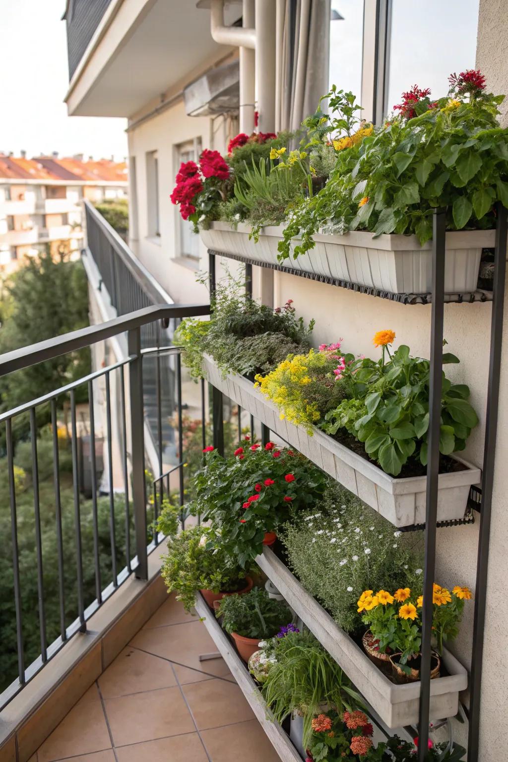 Bring life outdoors with balcony plant shelves.