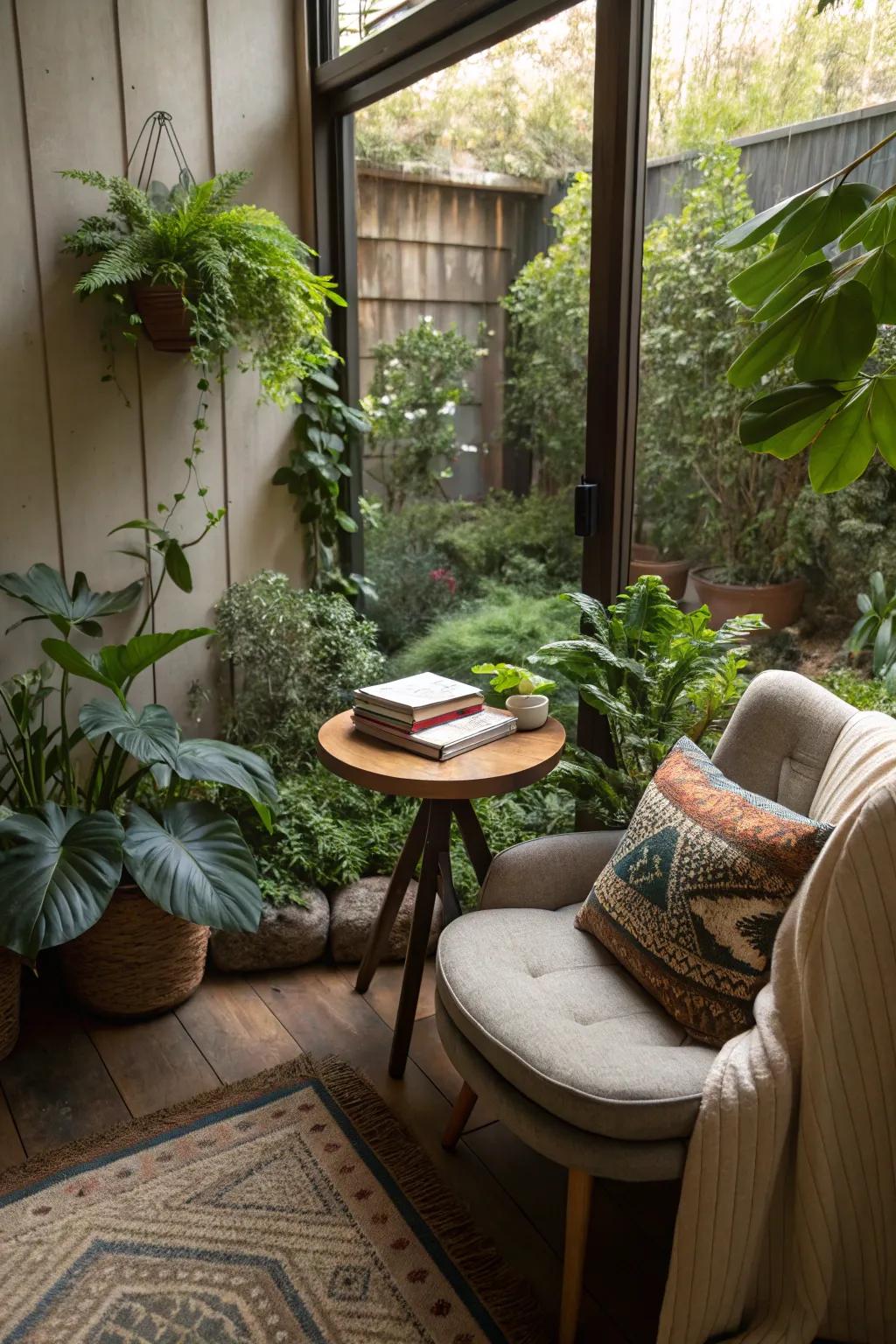 Nature adds a refreshing touch to your reading nook.