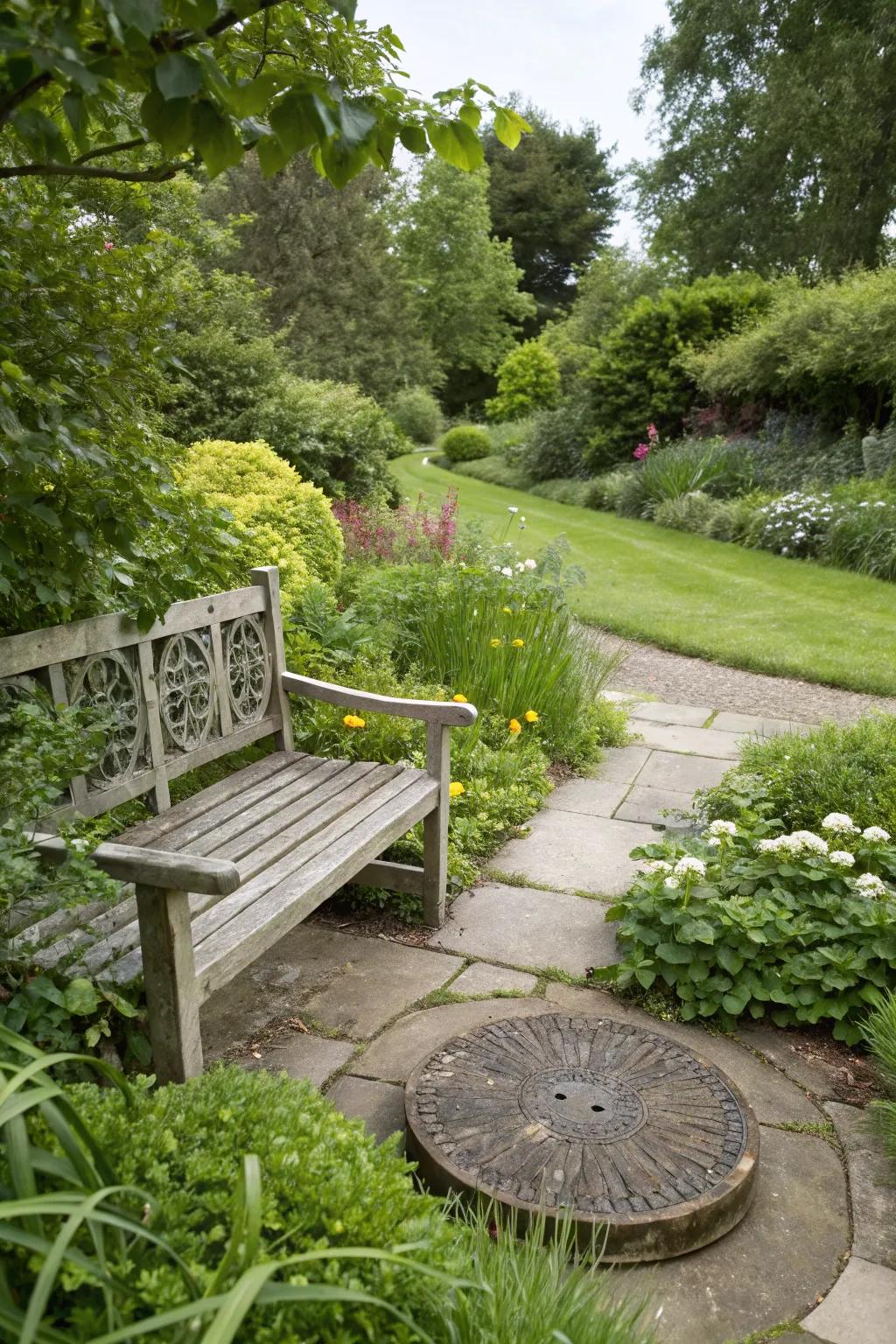 Garden benches offer both function and disguise.