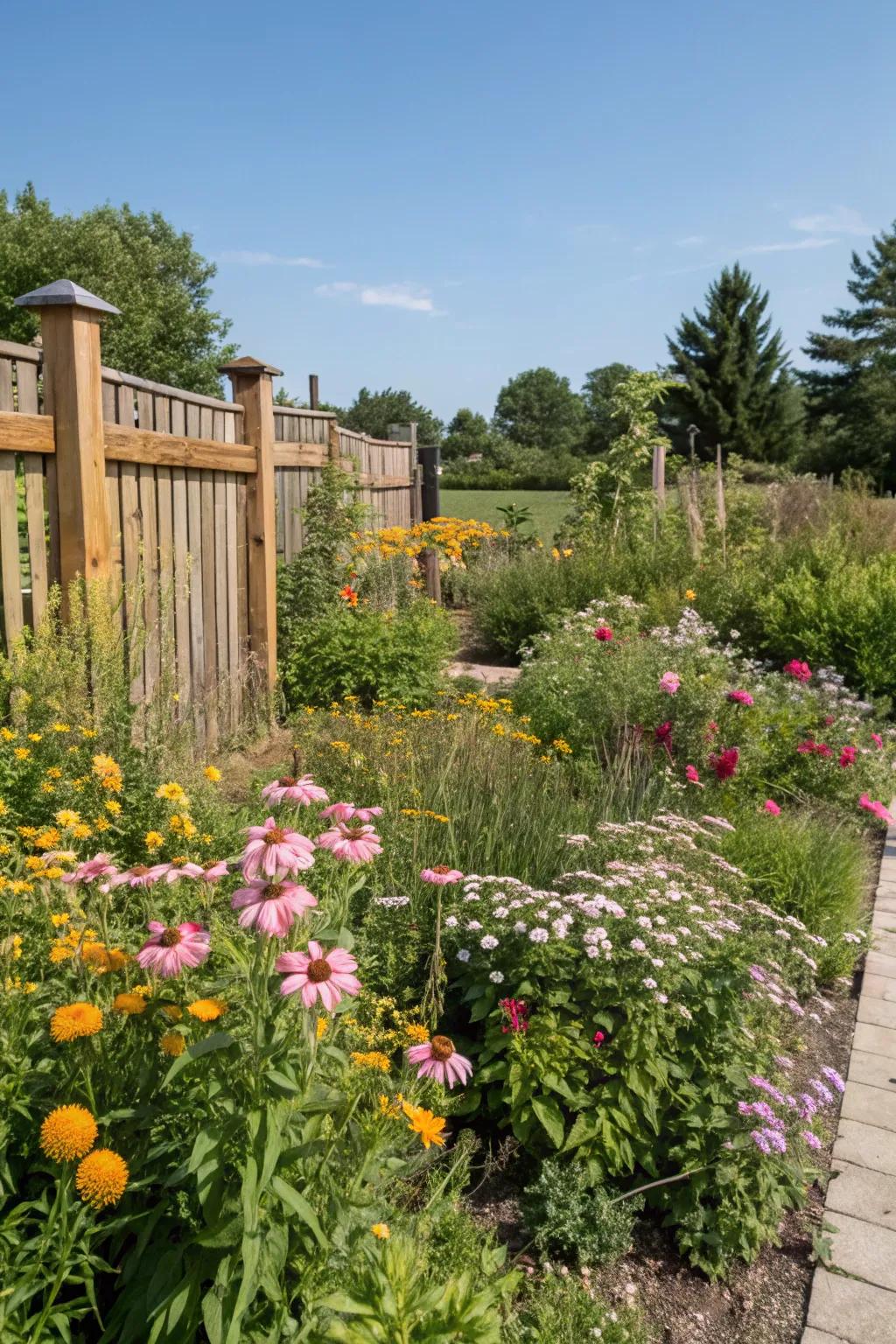 A pollinator-friendly garden buzzing with life.