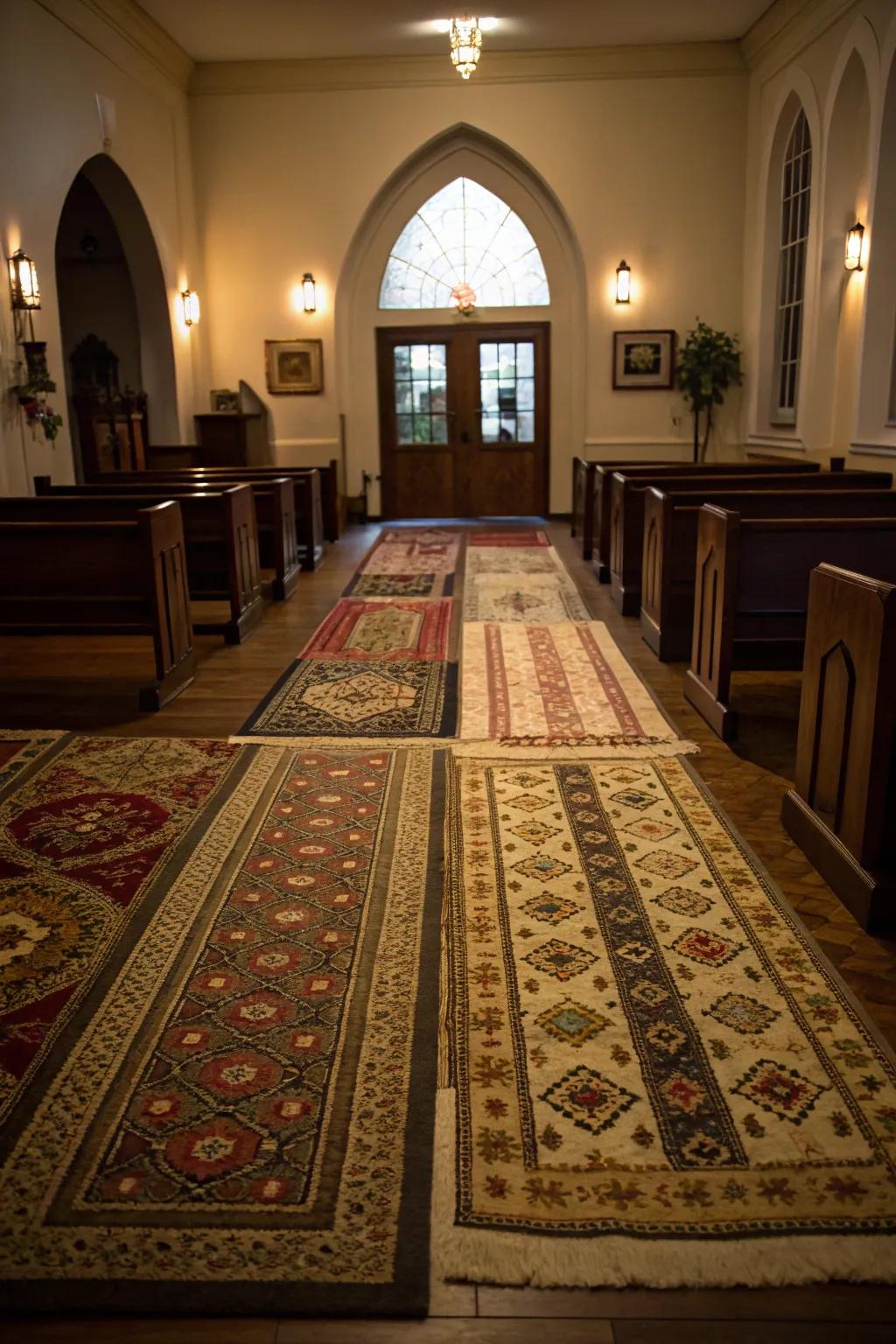 Rugs that define spaces and enhance the foyer's flow.