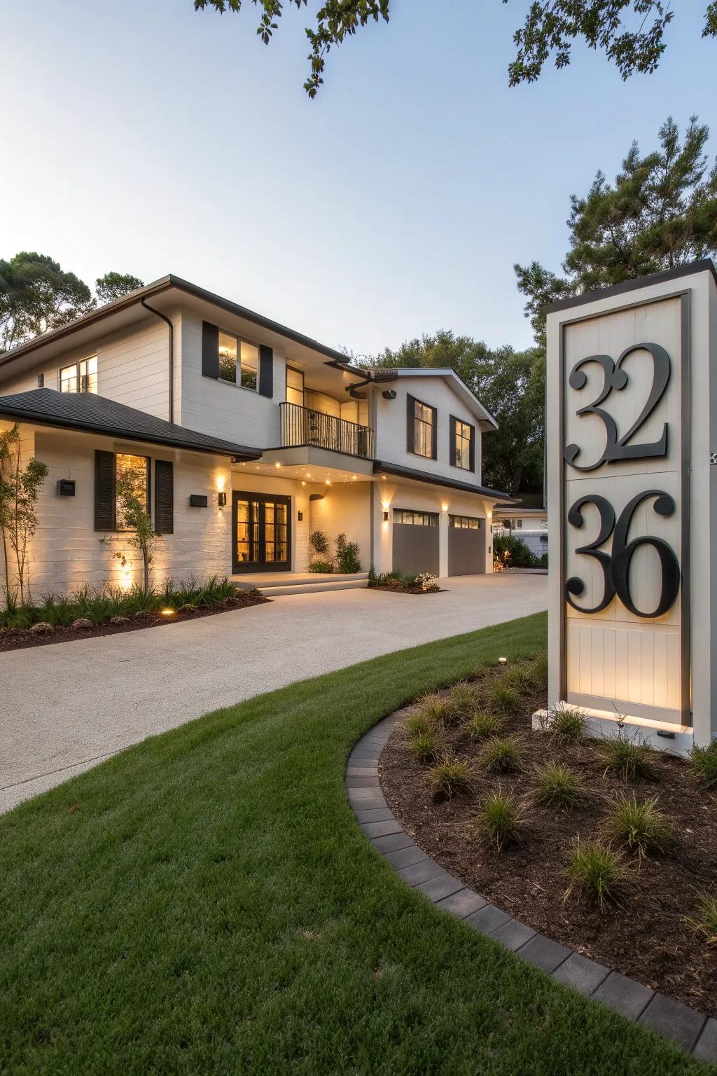 Bold house numbers make a great first impression.