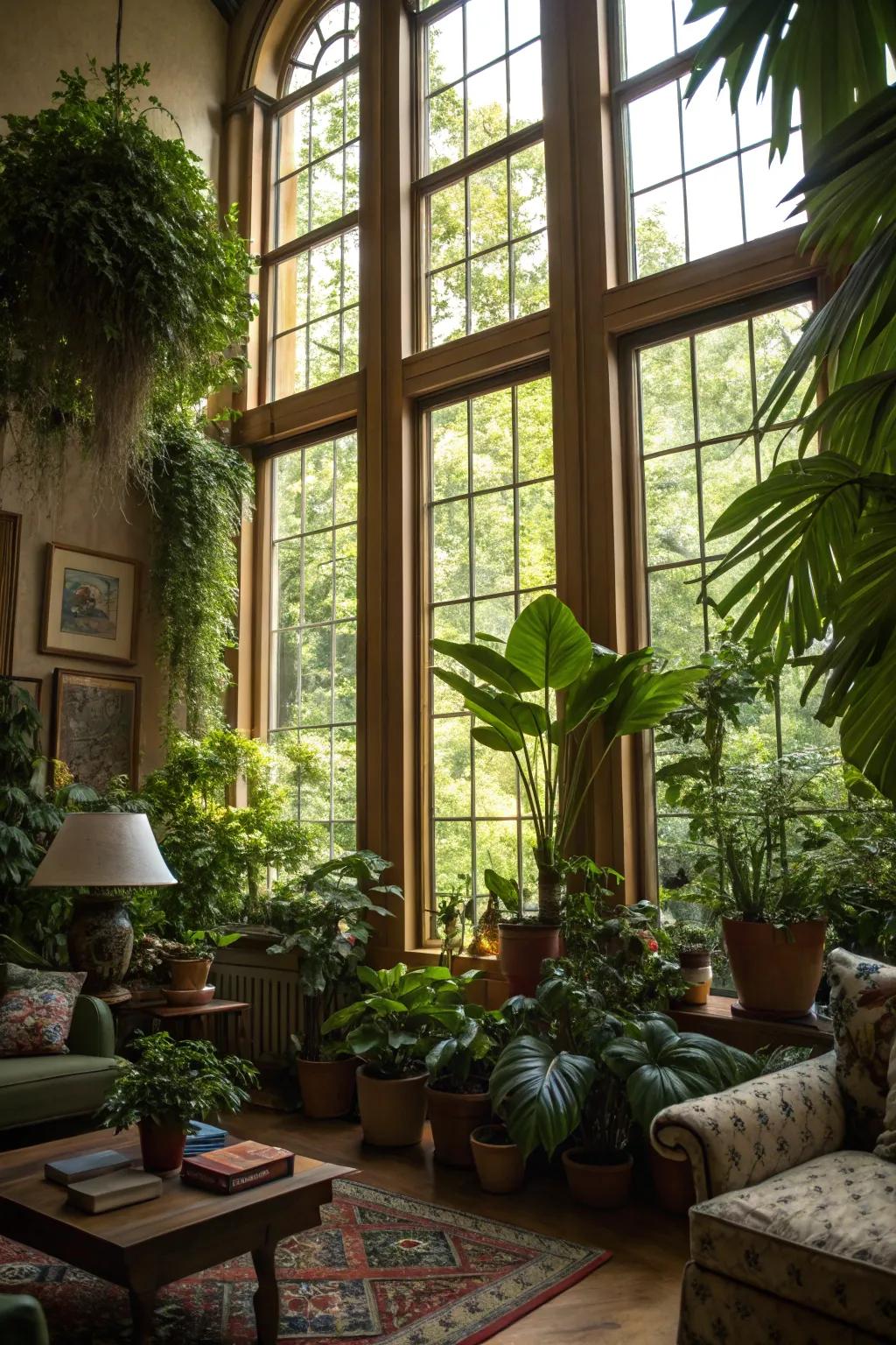 Potted plants bringing natural beauty inside.