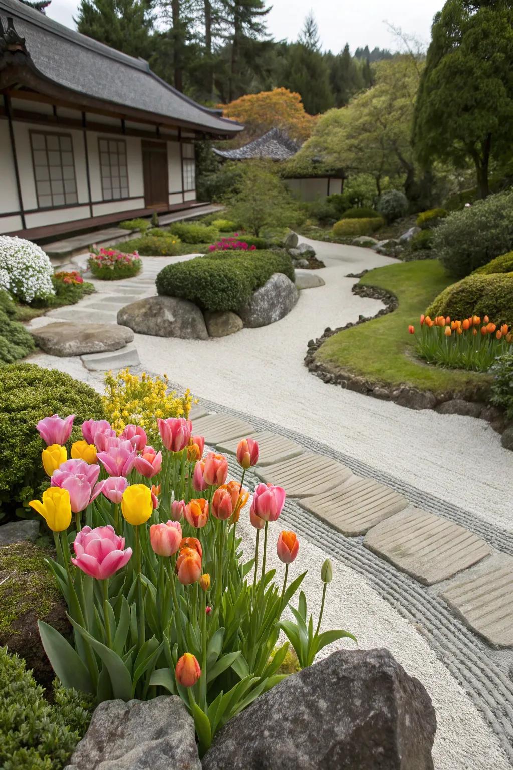 Serene sanctuary: Tulip Zen garden.