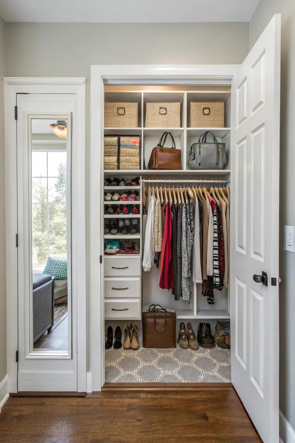 Maximize space with clever behind-the-door storage.