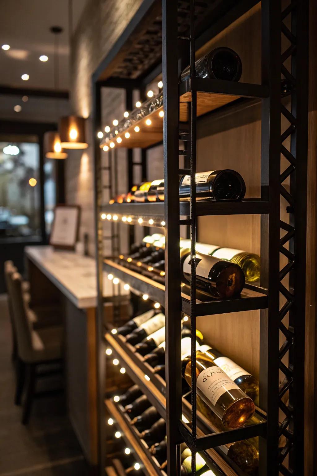 Lighting enhances your wine display.