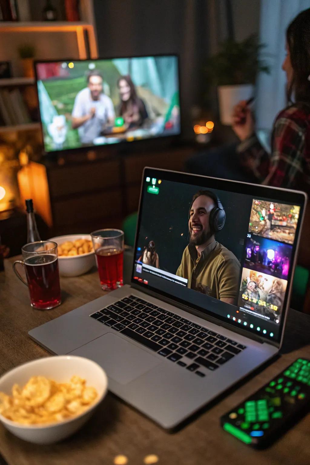 Connect with friends online for a virtual game night.