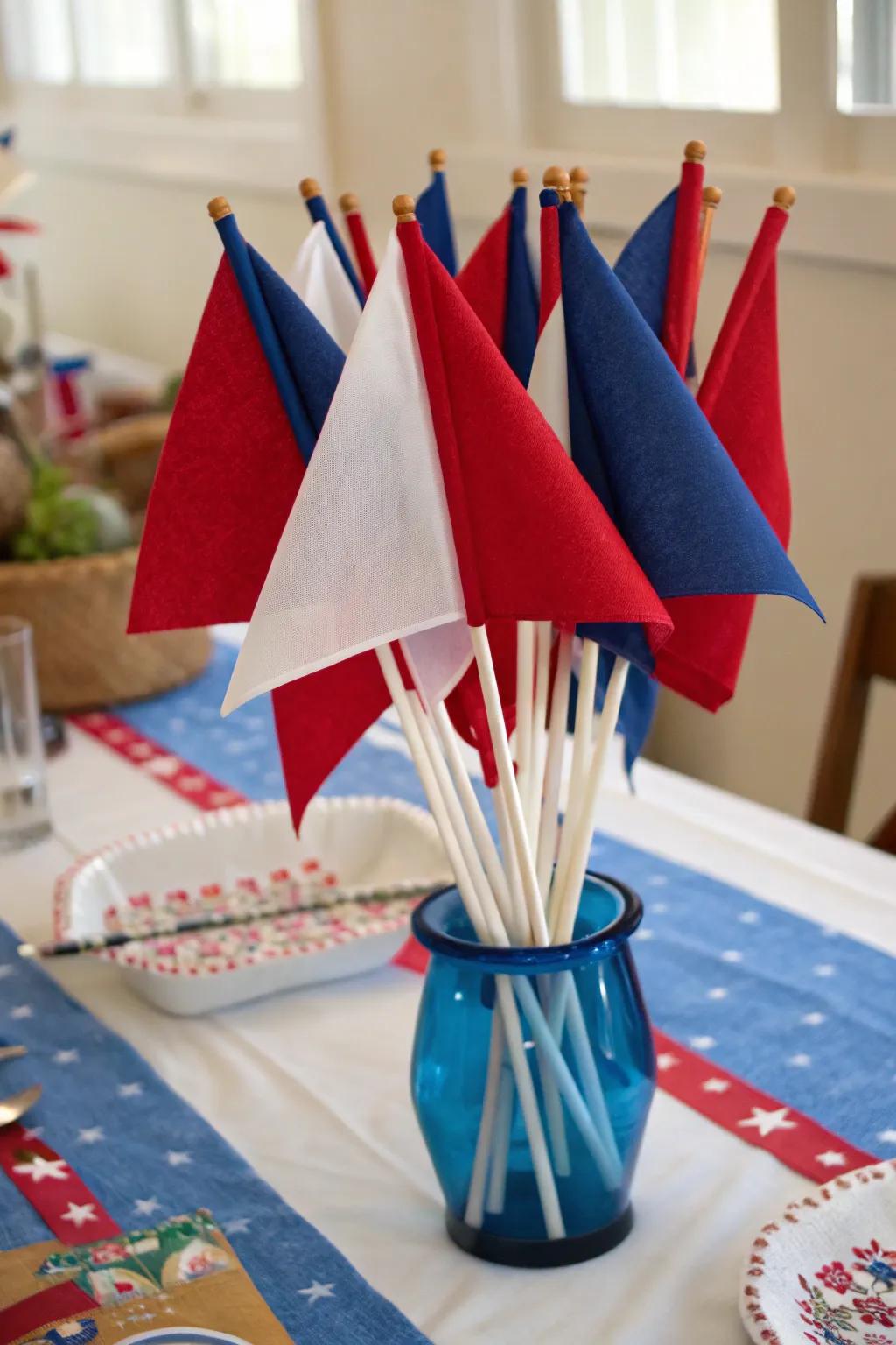 DIY patriotic felt flags for a vintage touch