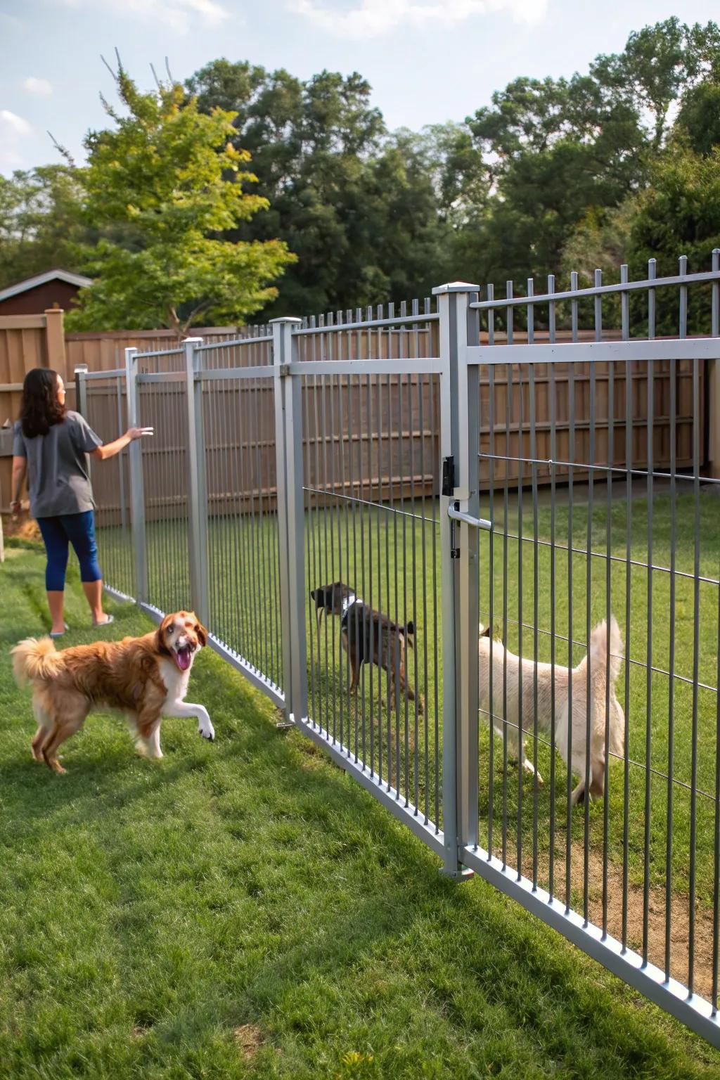 Aluminum fences keep pets safe and secure.