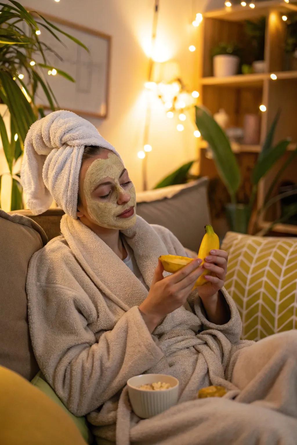 A banana face mask is a nourishing treat for your skin.