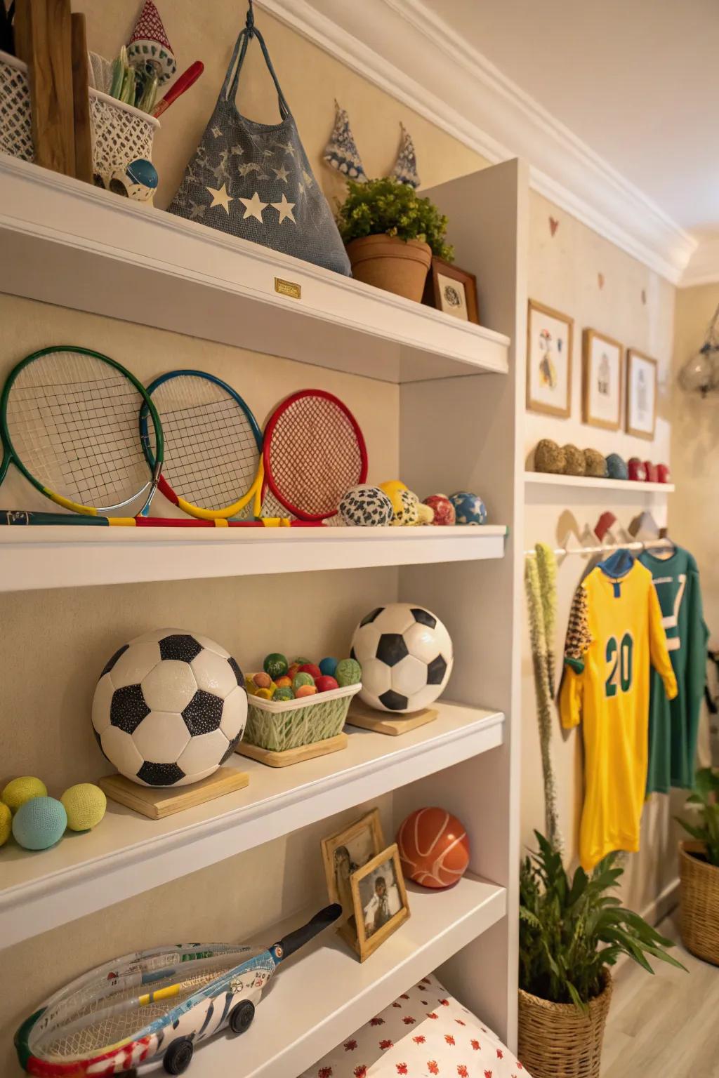 DIY sports crafts infuse the nursery with personal warmth and ingenuity.