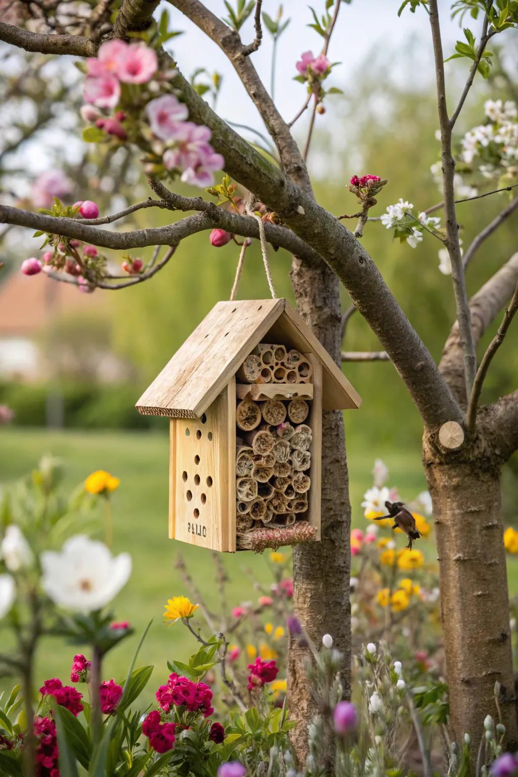 Welcome pollinators with a charming hotel.