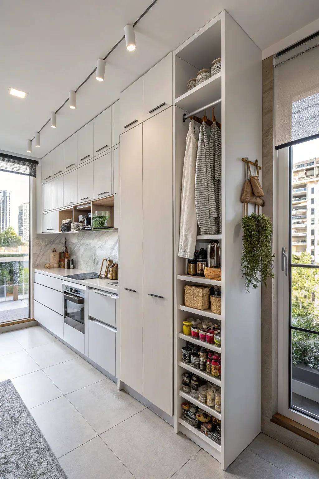 Vertical space solutions keep your kitchen organized and uncluttered.