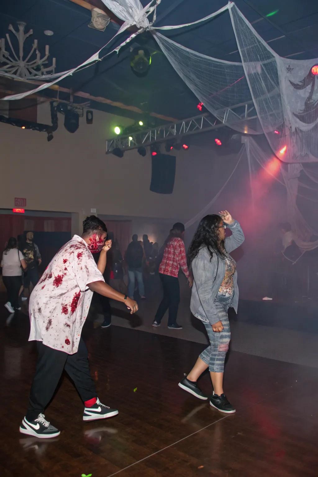 Dance like a zombie on the themed dance floor.