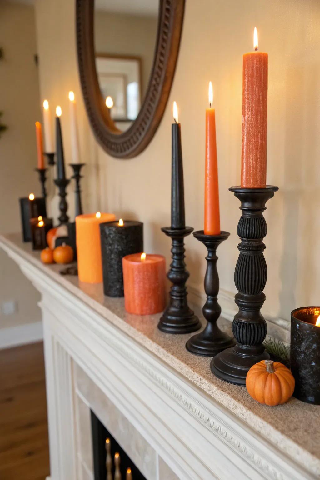 Candle displays add a touch of elegance and mystery.