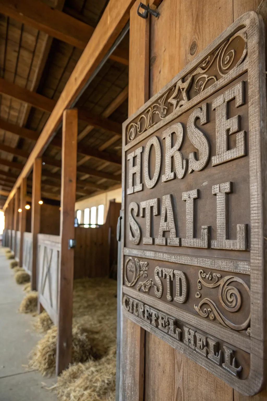 An eye-catching stall sign with 3D textures.