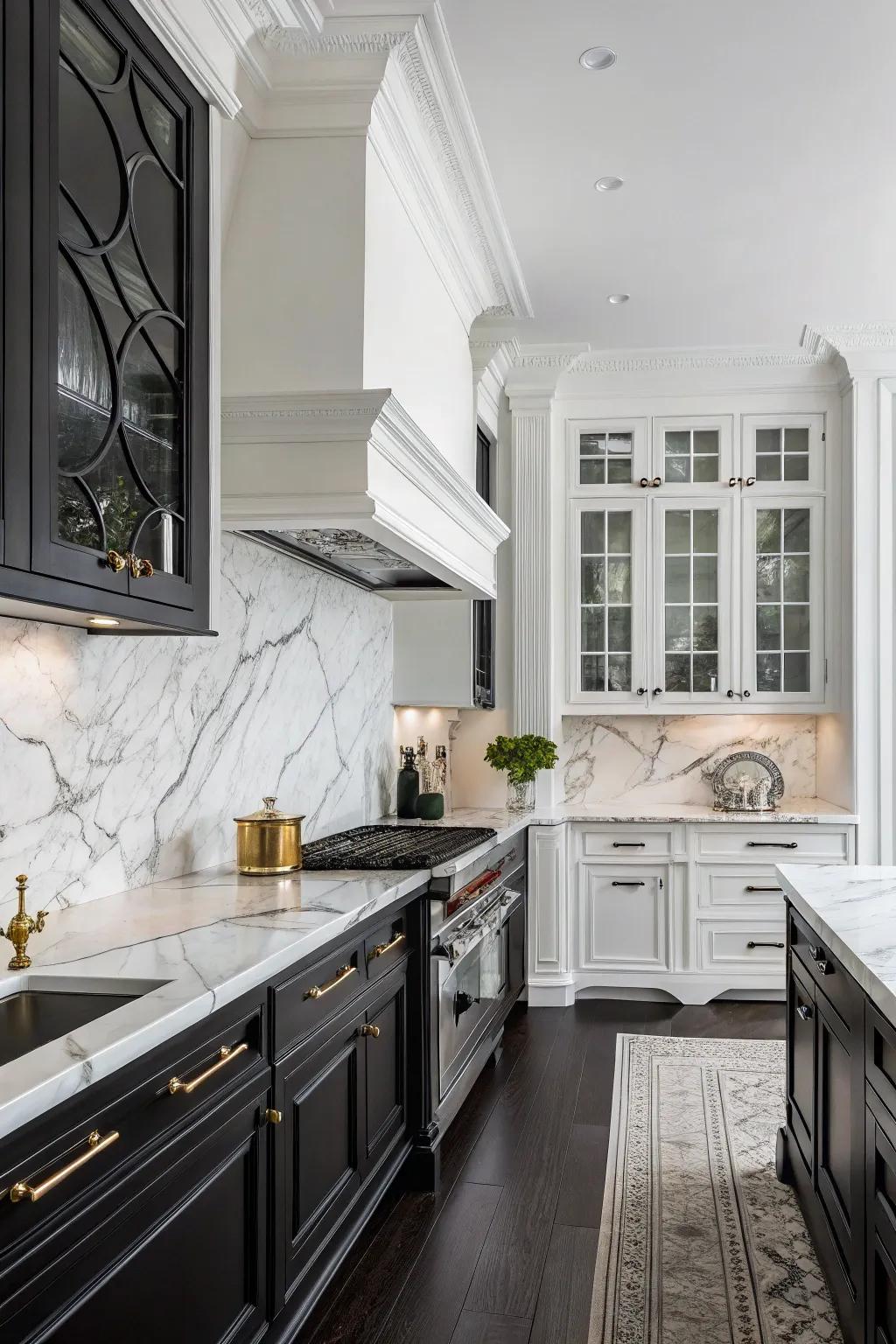 Quintessential pale mineral stone infuses timeless elegance into the kitchen.
