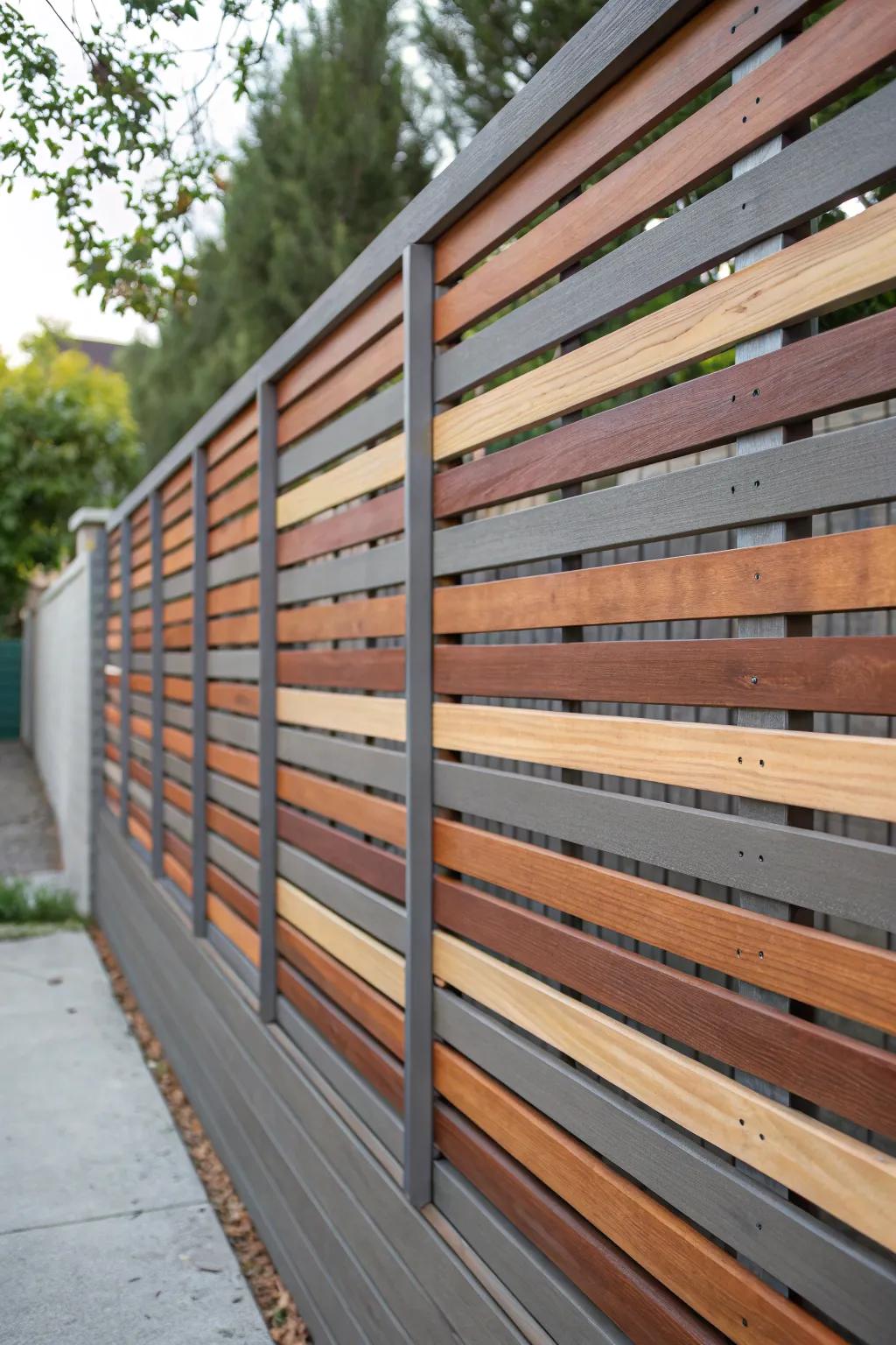 Make your fence a standout feature with an artistic slat design.