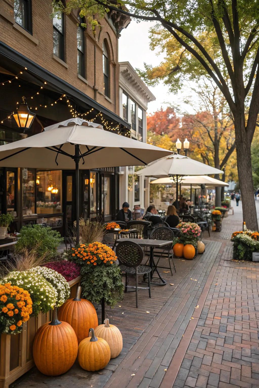 A coffee bar adorned with seasonal decor, celebrating the changing seasons.