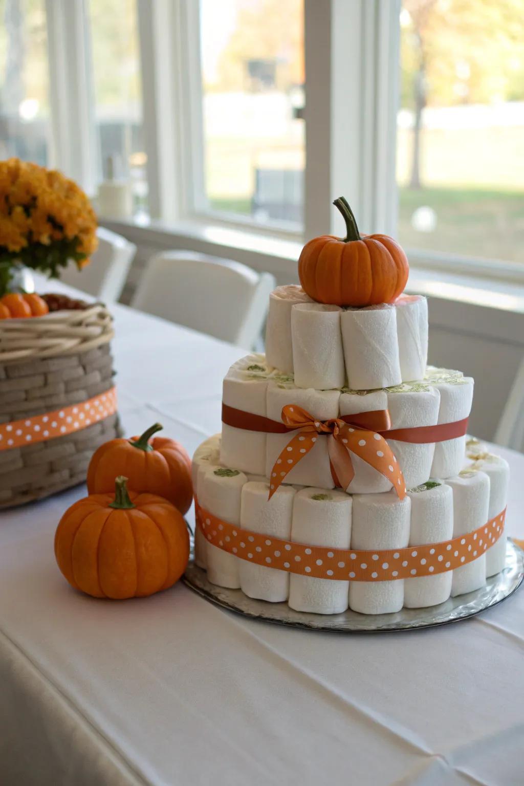 Sweet and simple diaper cakes prove that less can be more.