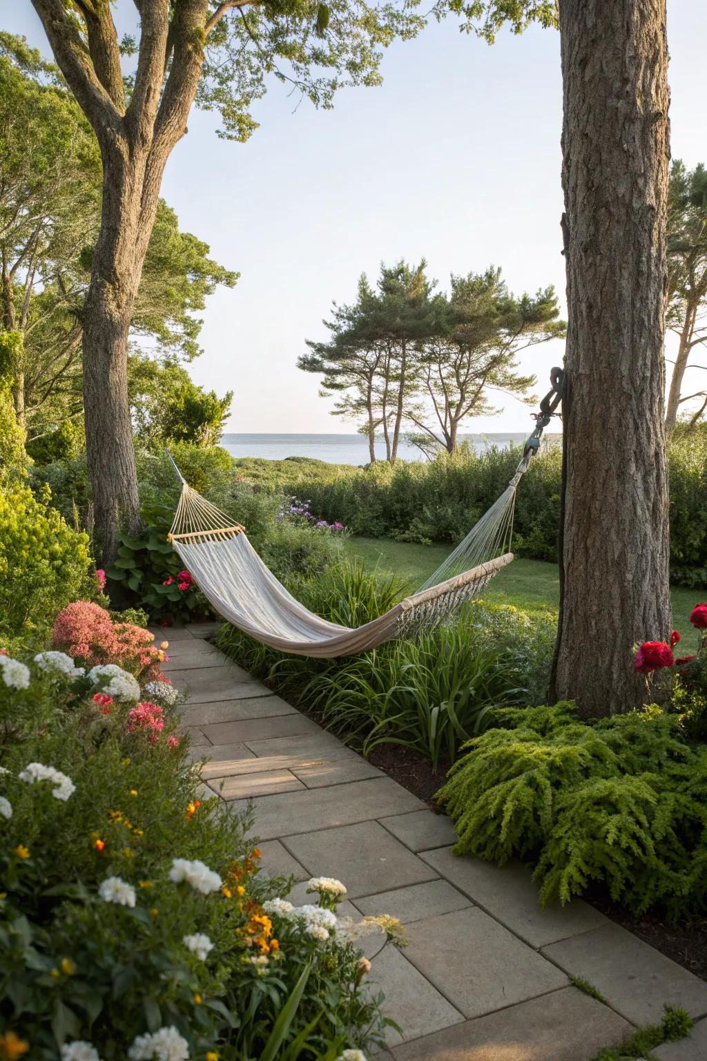 Create a personal retreat with a hammock for ultimate relaxation.